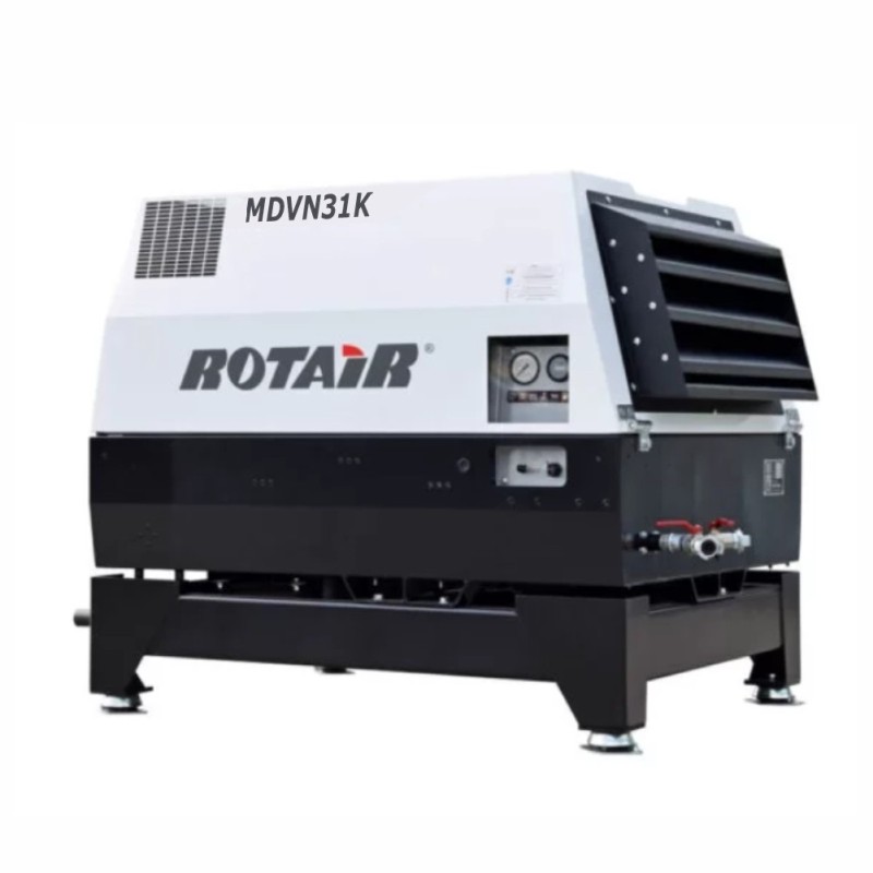 Motocompresor ROTAIR MDVN 31 K presiune 7 bar debit 3000 l/min motor Kubota 35 cp SKID (fara roti)