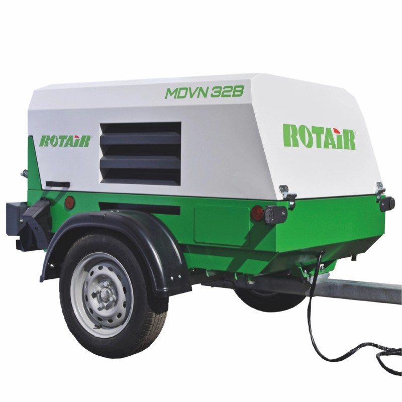 Motocompresor ROTAIR MDVN 32B debit 3100l/min, 7 bar motor Briggs&#038;Stratton 40 cp, tractabil rutier
