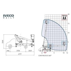 Nacela cu brat telescopic articulat montata pe autosasiu COMET Eurosfilo 17/2/12 HQ H 17m L 12m 250KG