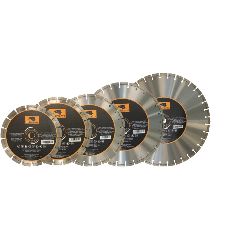 Disc Bisonte diamantat segmentat silentios, pentru caramida, beton, marmura, granit, Ø 300mm