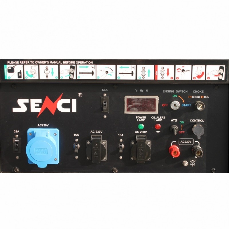 Generator de curent SENCI SC18000 EVO putere maxima 17 kW 230V pornire electrica