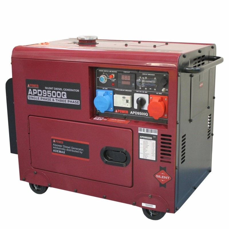 RS Generator de current insonorizat AiPower APD9500QFA putere maxima 6,5 kW 230/400V Diesel