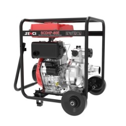 Motopompa de inalta presiune SENCI SCDHP-80E diam. 3&#8243; Diesel, DE, rezervor 12.5L, roti transport