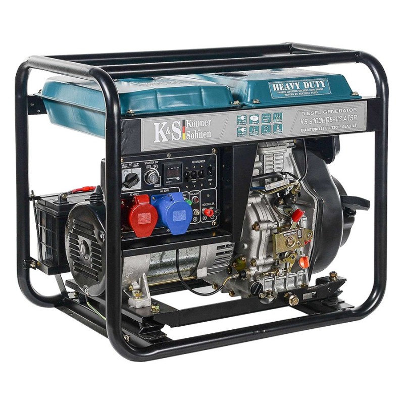 Generator de curent 7.5 kW diesel - Heavy Duty - Konner & Sohnen - KS-9100DE-1/3-HD-ATSR