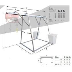 Stand metalic cu sina suport pt. Electropalane pana la 1000kg IORI-CAV1000