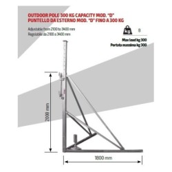 Trepied pt. fixare in exterior - inaltime reglabila 2100-3400 mm pt. Electropalane IORI-MOD-D