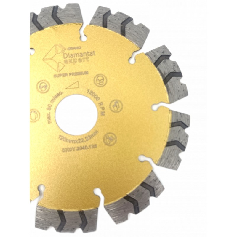 Disc DiamantatExpert pt. Beton armat extrem de dur & piatra - SHARK 125x22.2 (mm) Super Premium - DXDY.2040.125
