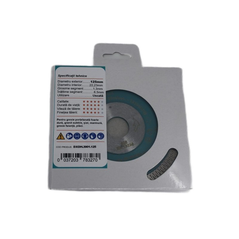 Disc DiamantatExpert pt. Ceramica dura, portelan, gresie 125x22.2 (mm) Super Premium - DXDH.3901.125