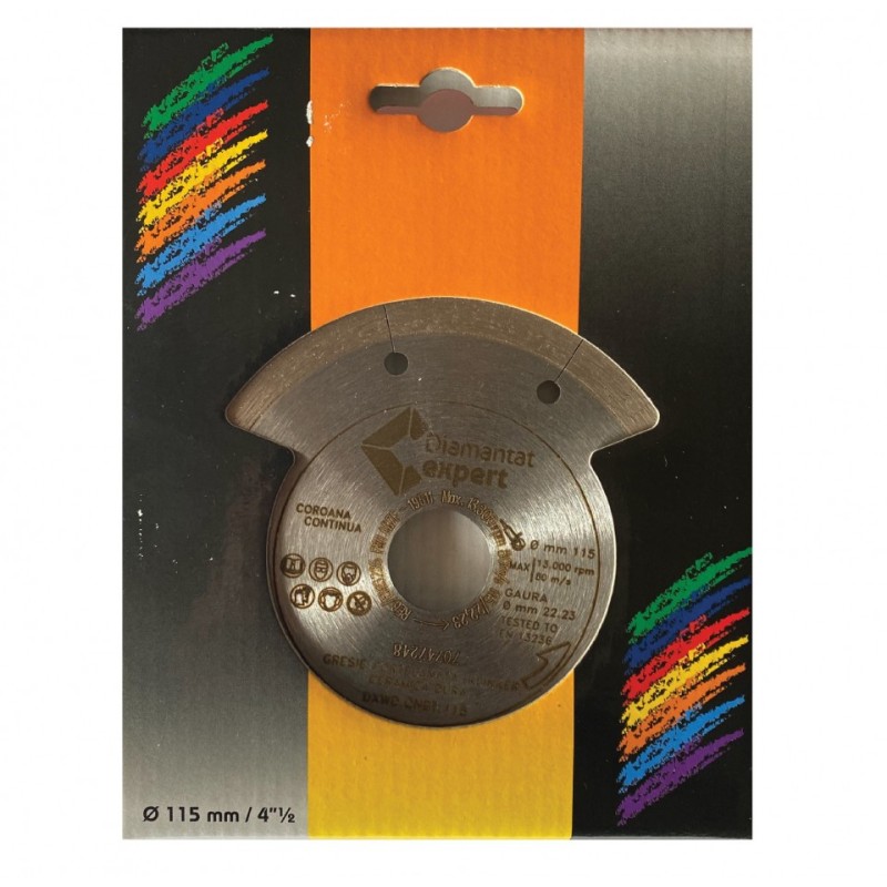 Disc DiamantatExpert pt. Portelan dur, ceramica dura - Ultra Long Life 115x22.2 (mm) Ultra Premium - DXWD.QNBT.115