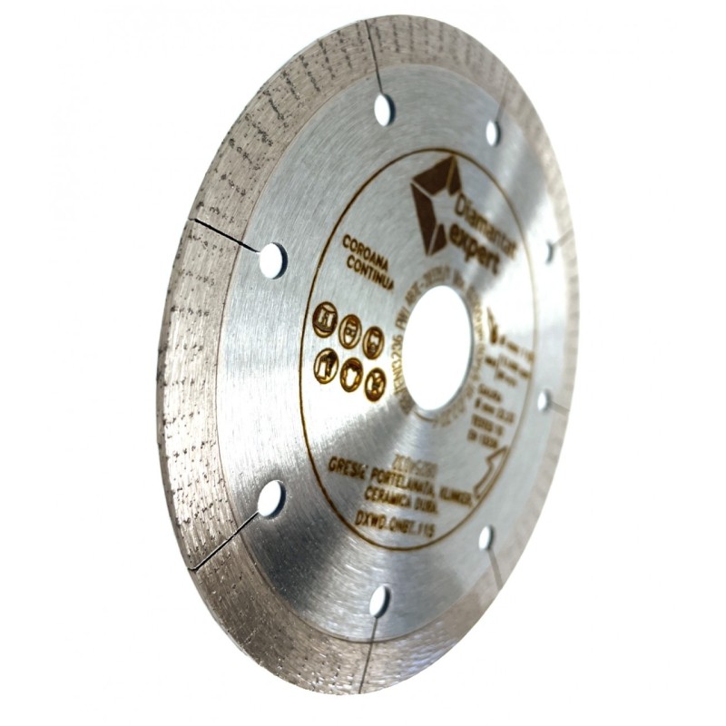 Disc DiamantatExpert pt. Portelan dur, ceramica dura - Ultra Long Life 115x22.2 (mm) Ultra Premium - DXWD.QNBT.115