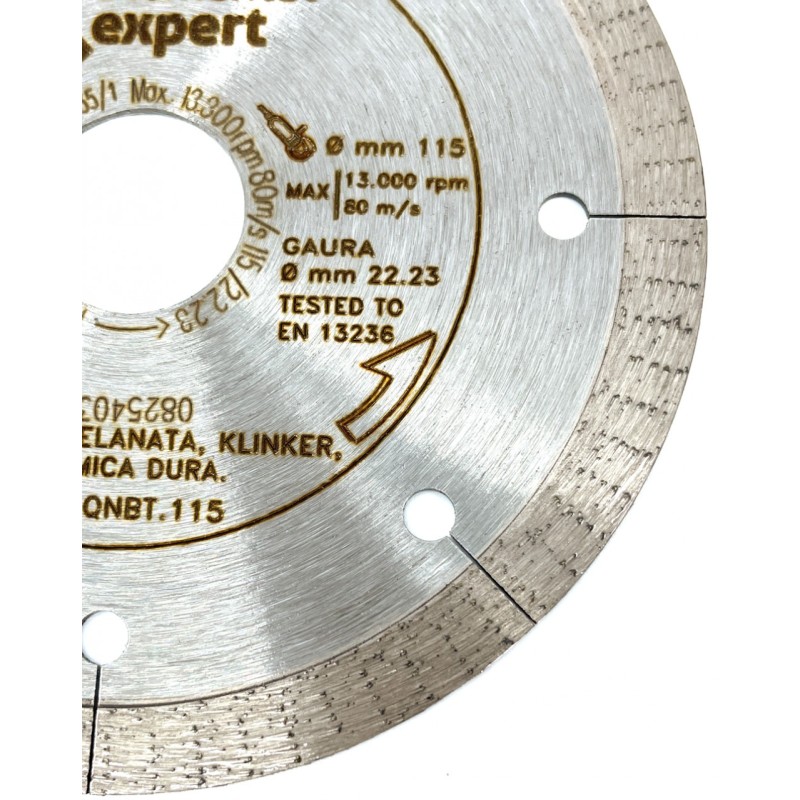 Disc DiamantatExpert pt. Portelan dur, ceramica dura - Ultra Long Life 115x22.2 (mm) Ultra Premium - DXWD.QNBT.115