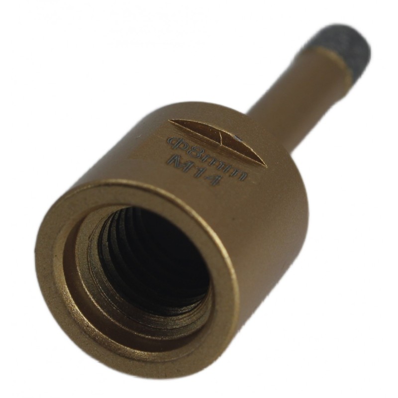 Carota diamantata pt. gresie portelanata & piatra - diam. 8mm -cu ceara- Premium - DXDY.GOLDrill.08