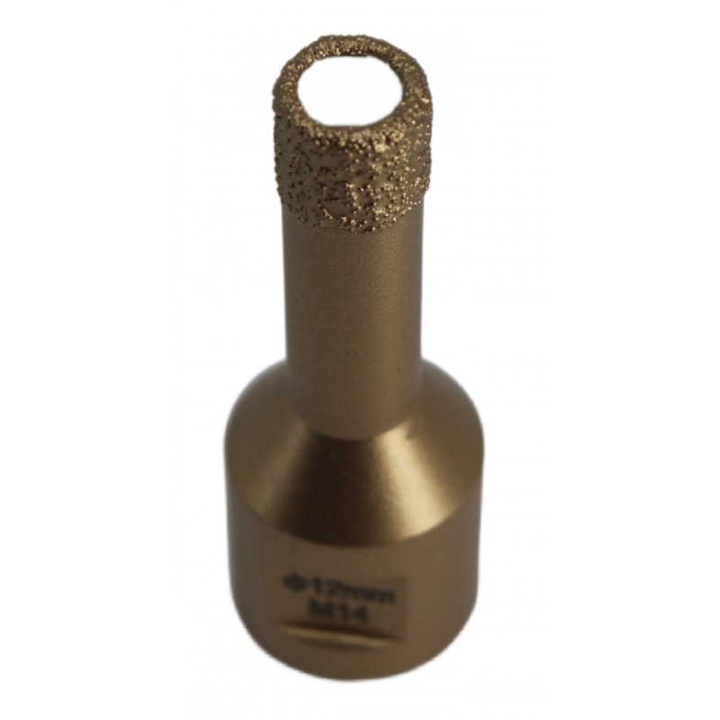 Carota diamantata pt. gresie portelanata & piatra - diam. 12mm -cu ceara- Premium - DXDY.GOLDrill.12