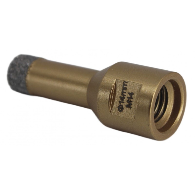 Carota diamantata pt. gresie portelanata & piatra - diam. 14mm -cu ceara- Premium - DXDY.GOLDrill.14