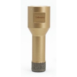 Carota diamantata pt. gresie portelanata & piatra - diam. 14mm -cu ceara- Premium - DXDY.GOLDrill.14