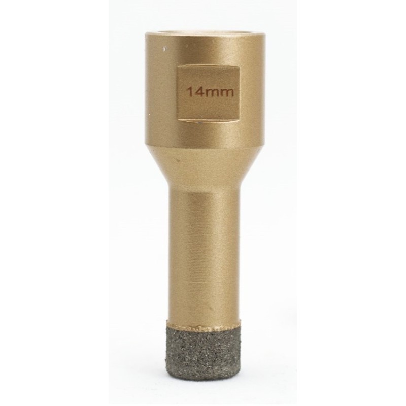 Carota diamantata pt. gresie portelanata & piatra - diam. 14mm -cu ceara- Premium - DXDY.GOLDrill.14