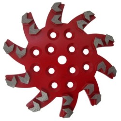 Disc stea cu segmenti diamantati pt. slefuire pardoseli - segment mediu - Rosu - 250 mm - prindere 19mm - DXDH.8501.250.13.43