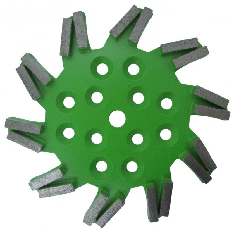 Disc stea cu segmenti diamantati pt. slefuire pardoseli - segment mediu - Verde - 250 mm - prindere 19mm - DXDH.8501.250.11.43 Disc stea cu segmenti diamantati pt. slefuire pardoseli - segment mediu - Verde - 250 mm - prindere 19mm - DXDH.8501.250.11.43