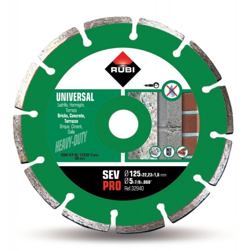Disc diamantat pt. beton si caramida 125mm, SEV 125 Pro - RUBI-32940 Disc diamantat pt. beton si caramida 125mm, SEV 125 Pro - RUBI-32940