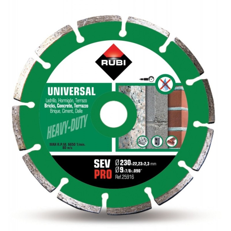 Disc diamantat pt. beton si caramida 230mm, SEV 230 Pro - RUBI-25916 Disc diamantat pt. beton si caramida 230mm, SEV 230 Pro - RUBI-25916