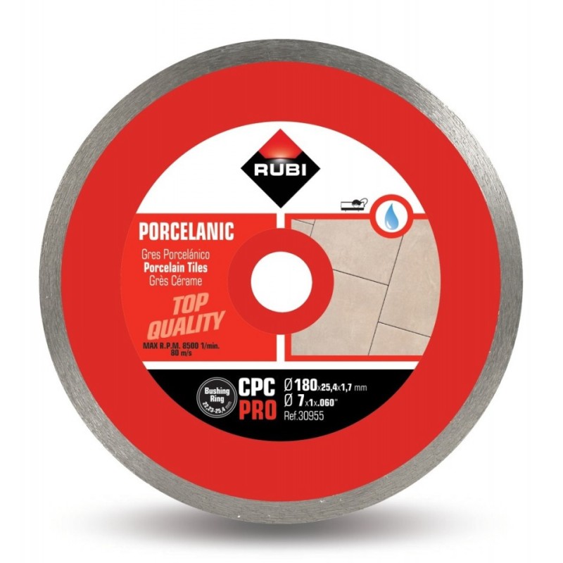 Disc diamantat pt. gresie portelanata 180mm, CPC 180 Pro - RUBI-30955