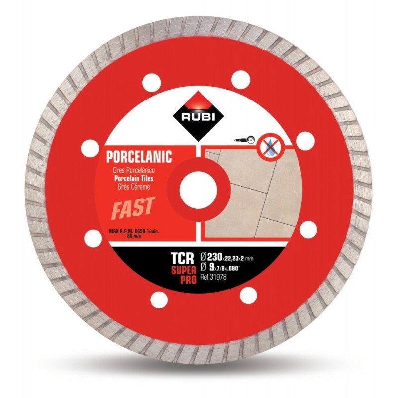 Disc diamantat pt. gresie portelanata 230mm, TCR 230 SuperPro - RUBI-31978