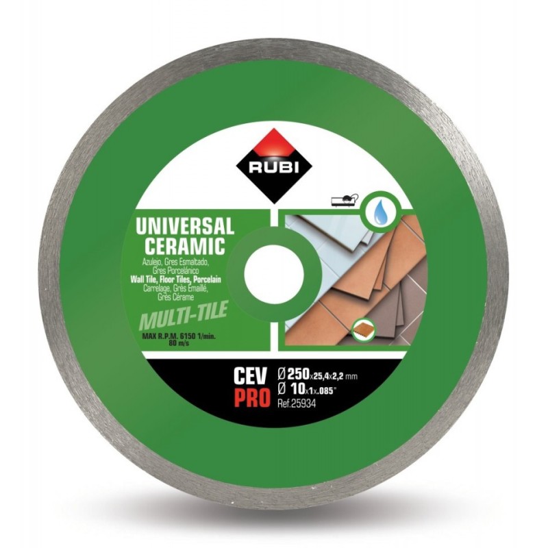 Disc diamantat pt. gresie si faianta 250mm, CEV 250 Pro - RUBI-25934