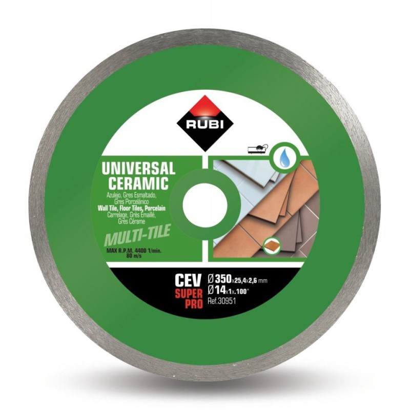 Disc diamantat pt. gresie si faianta 350mm, CEV 350 SuperPro - RUBI-30951
