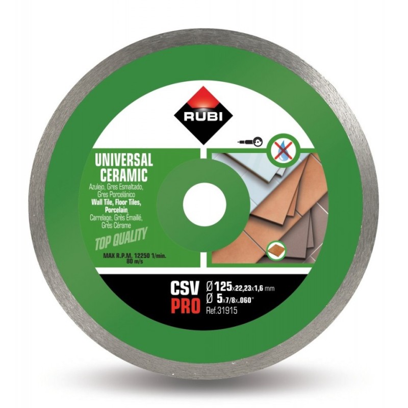 Disc diamantat pt. placi ceramice 125mm, CSV 125 Pro - RUBI-31915