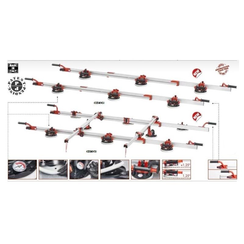 Sistem de transport pt. placi de dimensiuni mari, Easy-move MK IV - 6 ventuze RV175, 320cm - Raimondi-432EM04CA