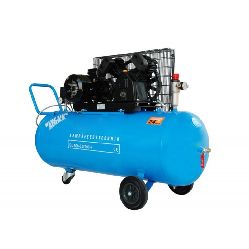 Compresor de aer cu piston - Blue Line 3kW, 500 L/min, 9 bari - Rezervor 200 Litri - WLT-BLU-500-3.0/200 Compresor de aer cu piston - Blue Line 3kW, 500 L/min, 9 bari - Rezervor 200 Litri - WLT-BLU-500-3.0/200