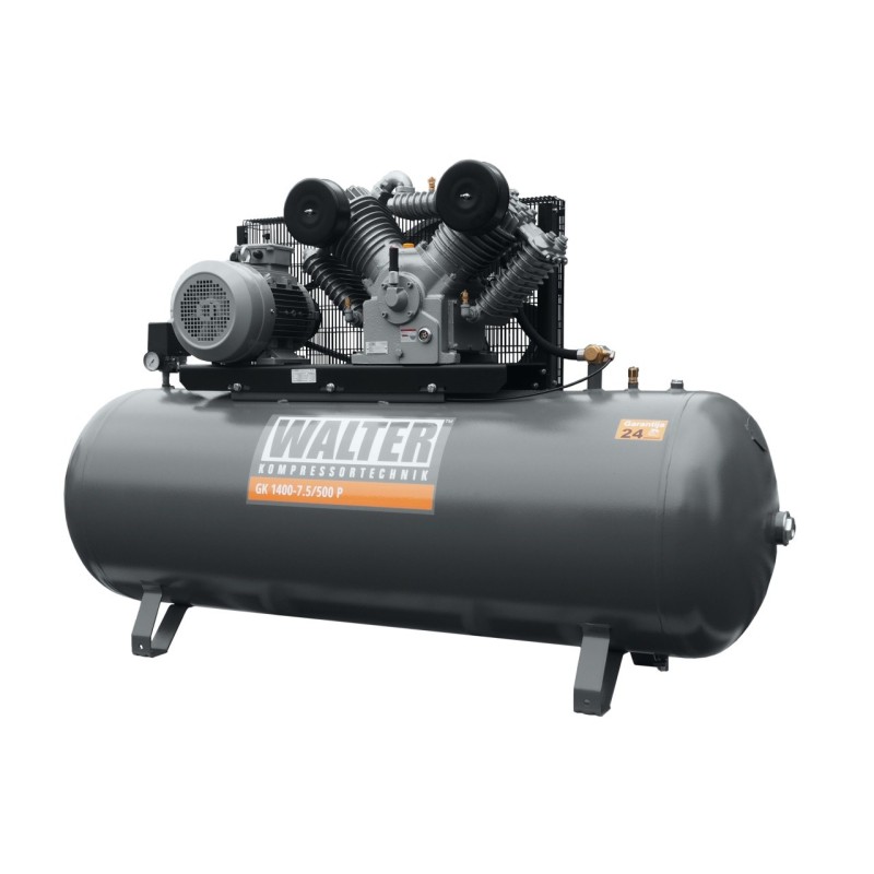 Compresor de aer profesional cu piston - 7.5kW, 1400 L/min, 10bari - Rezervor 500 Litri - WLT-PROG-1400-7.5/500