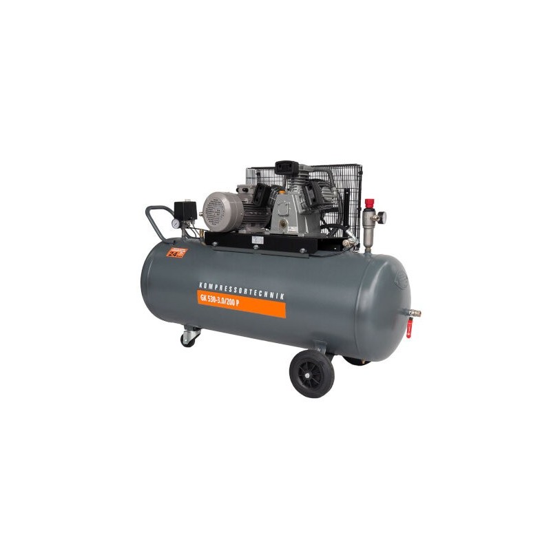 Compresor de aer profesional cu piston - 3kW, 530 L/min, 10 bari - Rezervor 200 Litri - WLT-PROG-530-3.0/200