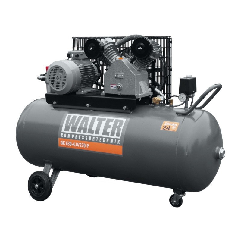 Compresor de aer profesional cu piston - 4kW, 630 L/min, 10 bari - Rezervor 270 Litri - WLT-PROG-630-4.0/270