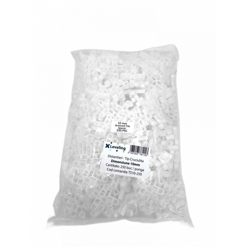 Distantiere ( Cruciulite ) pt. placi - gresie si faianta - Rost 10 mm - 250 buc - XLEV-TS10-250