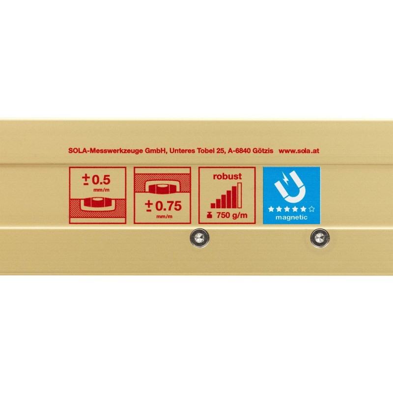 Nivelă cu bula (Boloboc magnetic) cu profil tubular, 80cm AZM 3 80 - Sola-01823101