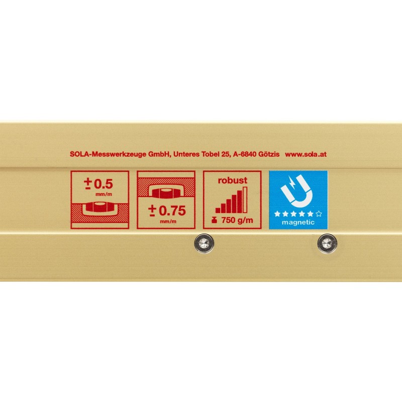 Nivelă cu bula (Boloboc magnetic) cu profil tubular, 120cm AZM 3 120 - Sola-01823401