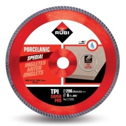 Disc diamantat pt. gresie portelanata, taieri oblice 200mm, TPI 200 SuperPro - RUBI-31966
