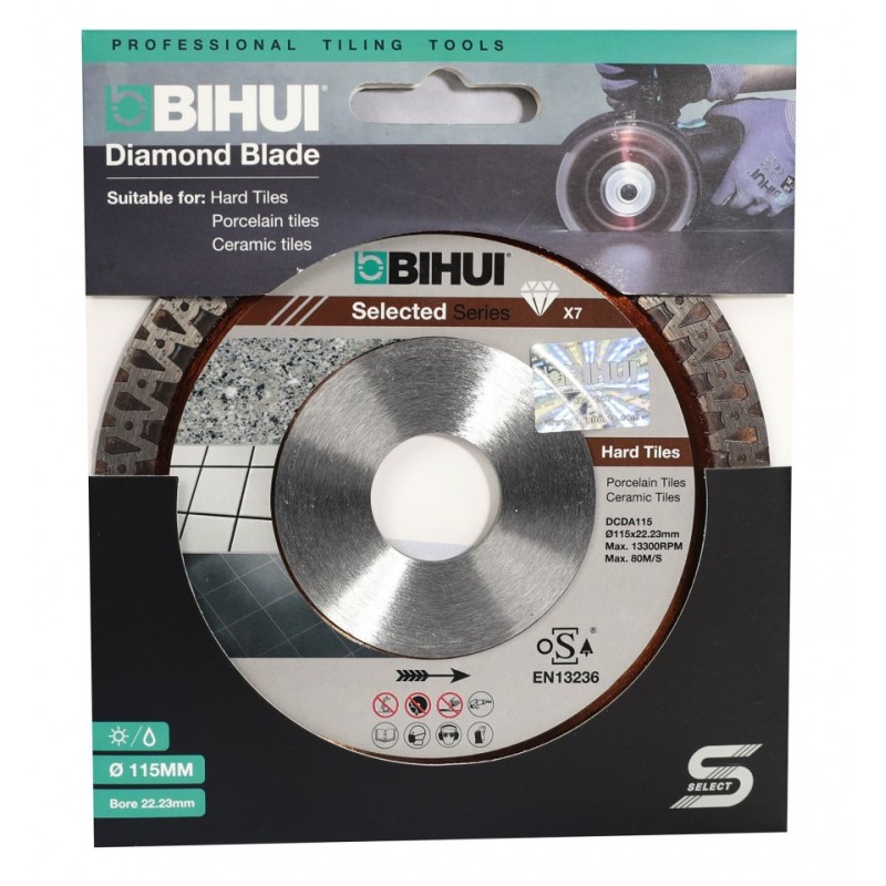 Disc Diamantat pt. Placi dure, Portelan dur, Placi ceramice 115x22.2 (mm) Super Premium - BIHUI-DCDA115