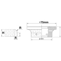 Freza Diamantata Semi-Baston Raza 5mm pt. Marmura, Granit si Gresie - DXDY.FGM.D75R5H8