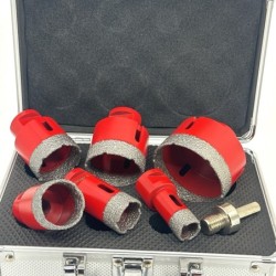 Set carote diamantate pt. gresie portelanata & piatra - diam. 20, 28, 35, 43, 50, 68mm Profesional Standard - DXDY.REDrill.BigSe