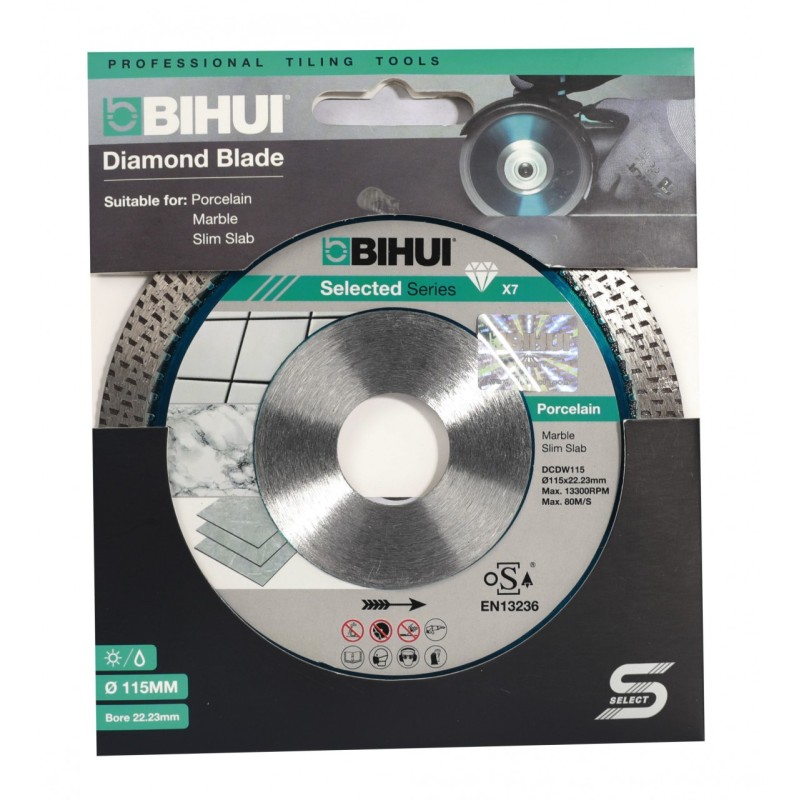 Disc Diamantat pt. Portelan dur, Placi ceramice 115x22.2 (mm) Super Premium - BIHUI-DCDW115