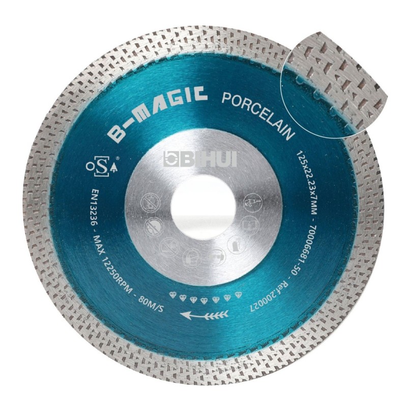 Disc Diamantat pt. Portelan dur, Placi ceramice 125x22.2 (mm) Super Premium - BIHUI-DCDW125