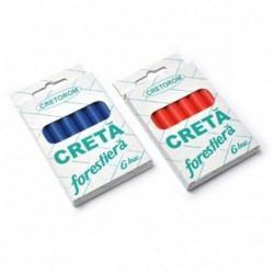 Set 6 bucati creta forestiera (rosu, albastru), Ø12mm
