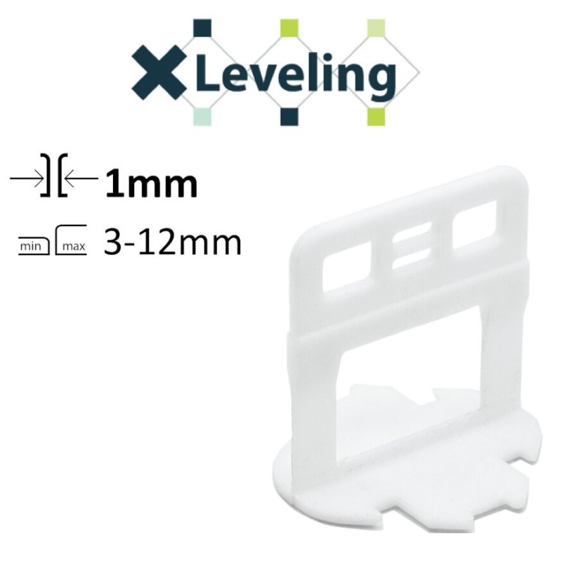 Distantiere autonivelare ( Clips-uri ) pt. gresie, faianta si placi - Rost de 1 mm - 100 buc - XLEV-PLC1100