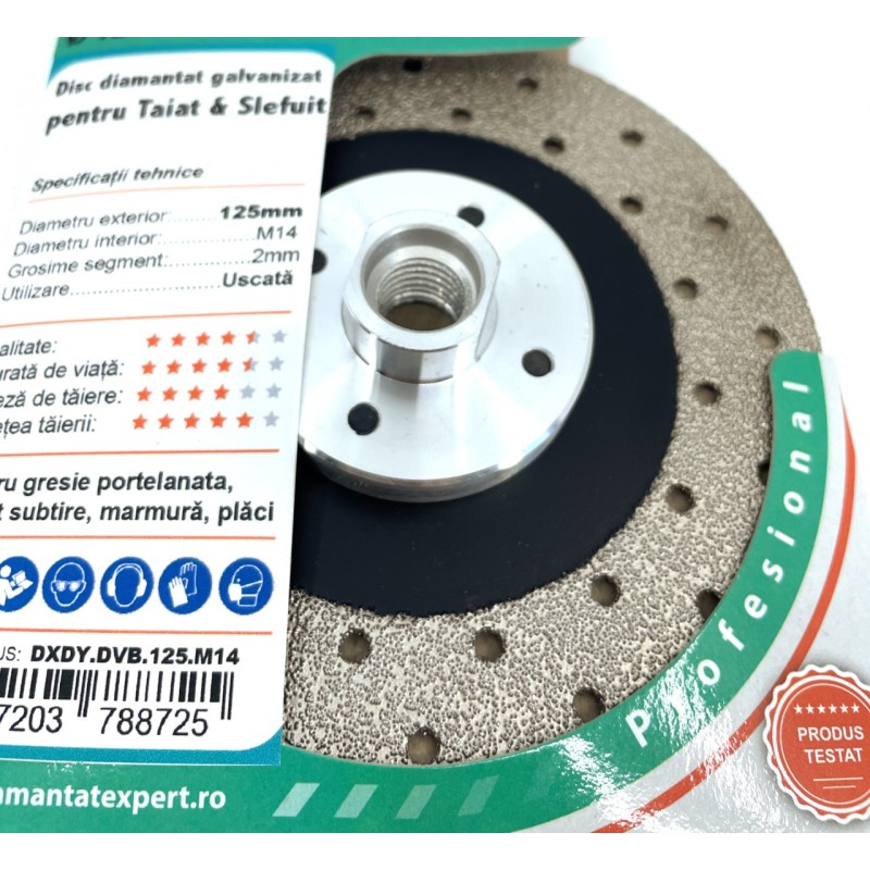 Disc DiamantatExpert lipit in vid pt. taiere si slefuire 125xM14 (mm) Super Premium - DXDY.DVB.125.M14
