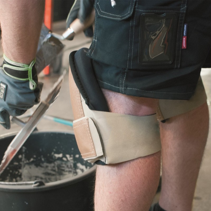 Genunchiere profesionale din piele sintetica - BIHUI-BLKP