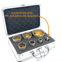 Set carote diamantate pt. gresie portelanata & piatra - diam. 20, 28, 35, 43, 50, 68mm Premium - DXDY.GOLDrill.BigSet