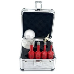 Set carote diamantate pt. gresie portelanata & piatra - diam. 6, 8, 10, 12 mm Profesional Standard - DXDY.REDrill.MiniSet