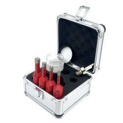 Set carote diamantate pt. gresie portelanata & piatra - diam. 6, 8, 10, 12 mm Profesional Standard - DXDY.REDrill.MiniSet